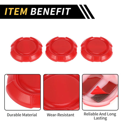 3 x Car Exterior Door Key Jack Covers for Jeep Wrangler JL JLU 2018-2022 Red