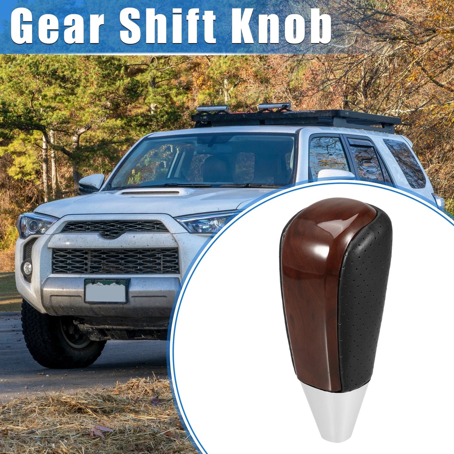 Automatic Gear Shift Knob for Toyota Land Cruiser Drilled Wood Grain Pattern