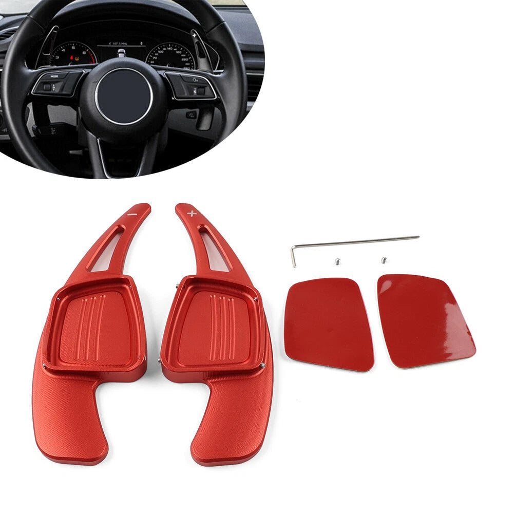 Red Steering Wheel Shift Paddles for Audi TT A3 A4 A5 S3 S4 Q2 Q5 Q7