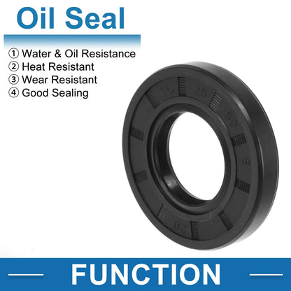 Oil Seal 5 x 25x50x8mm Black Seal Ring Rotary Shaft Nitrile Rubber for Make Model