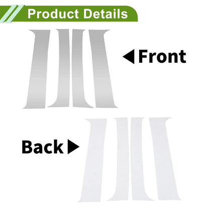 4 Pcs Door Pillar Window Trim for Chevy Silverado Silver Tone (2000-2006)