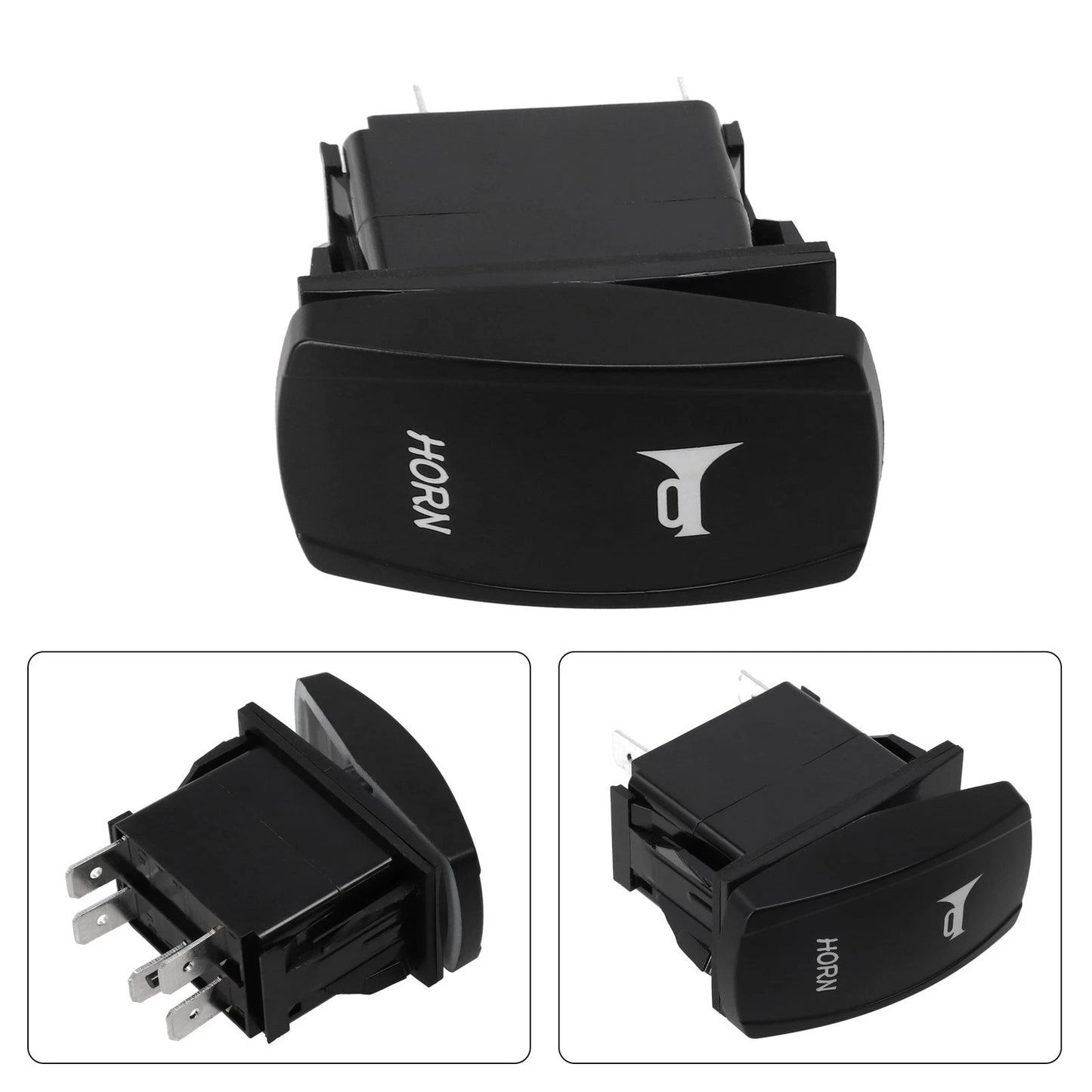 Rocker Switch Black ABS Blue LED Speaker Push Button for Car
