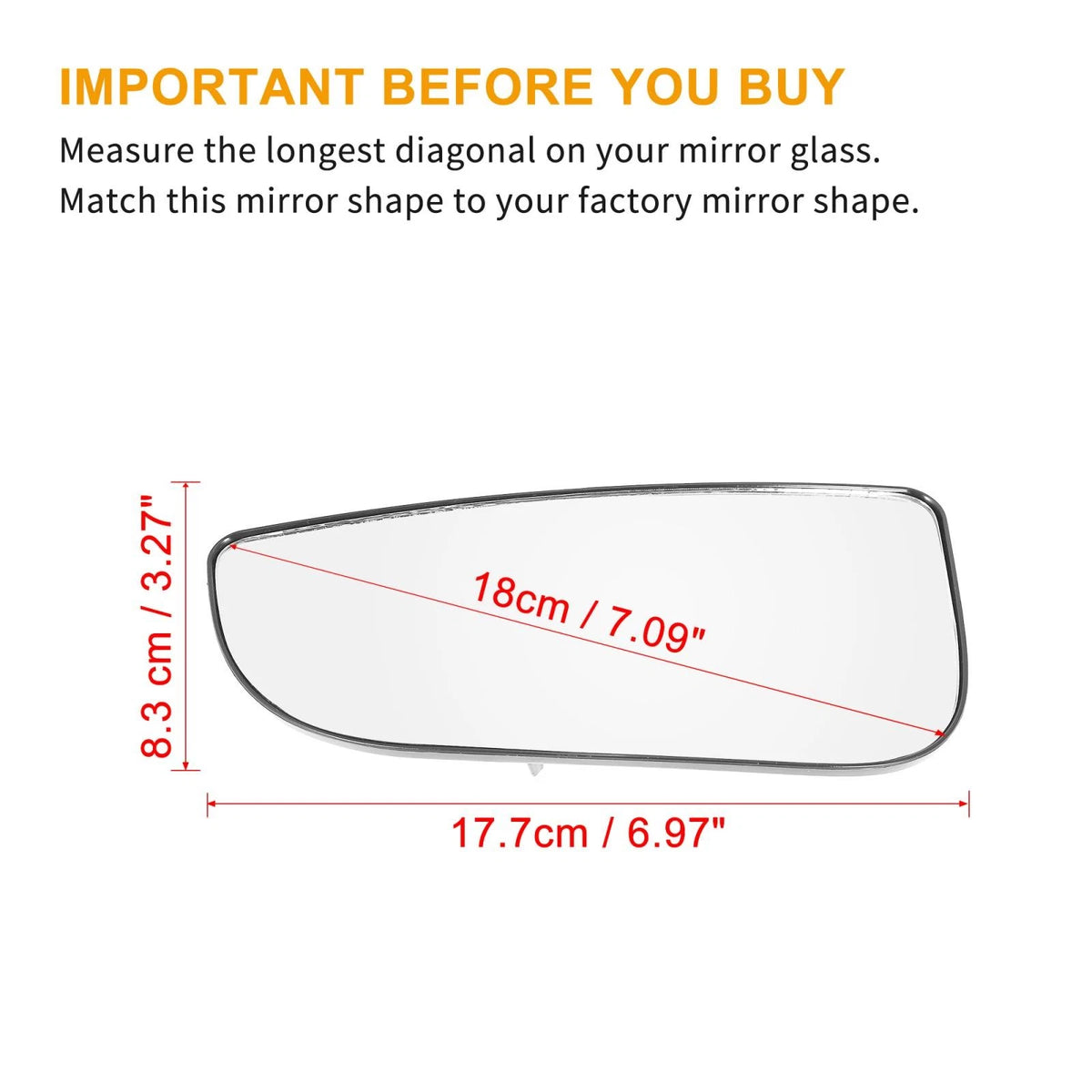 Mirror Glass w/ Backing Left Side for Dodge Ram 1500 2500 3500 4500 5500