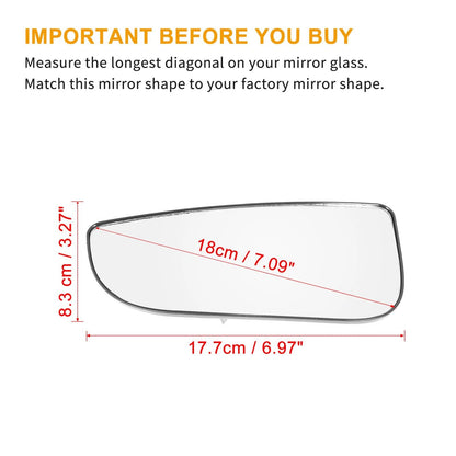 Mirror Glass w/ Backing Left Side for Dodge Ram 1500 2500 3500 4500 5500