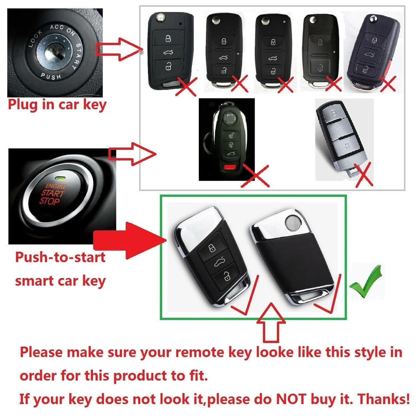 Carbon Fiber Key Cover for Toyota Fortuner Hilux Prado Highlander (2015-2023)