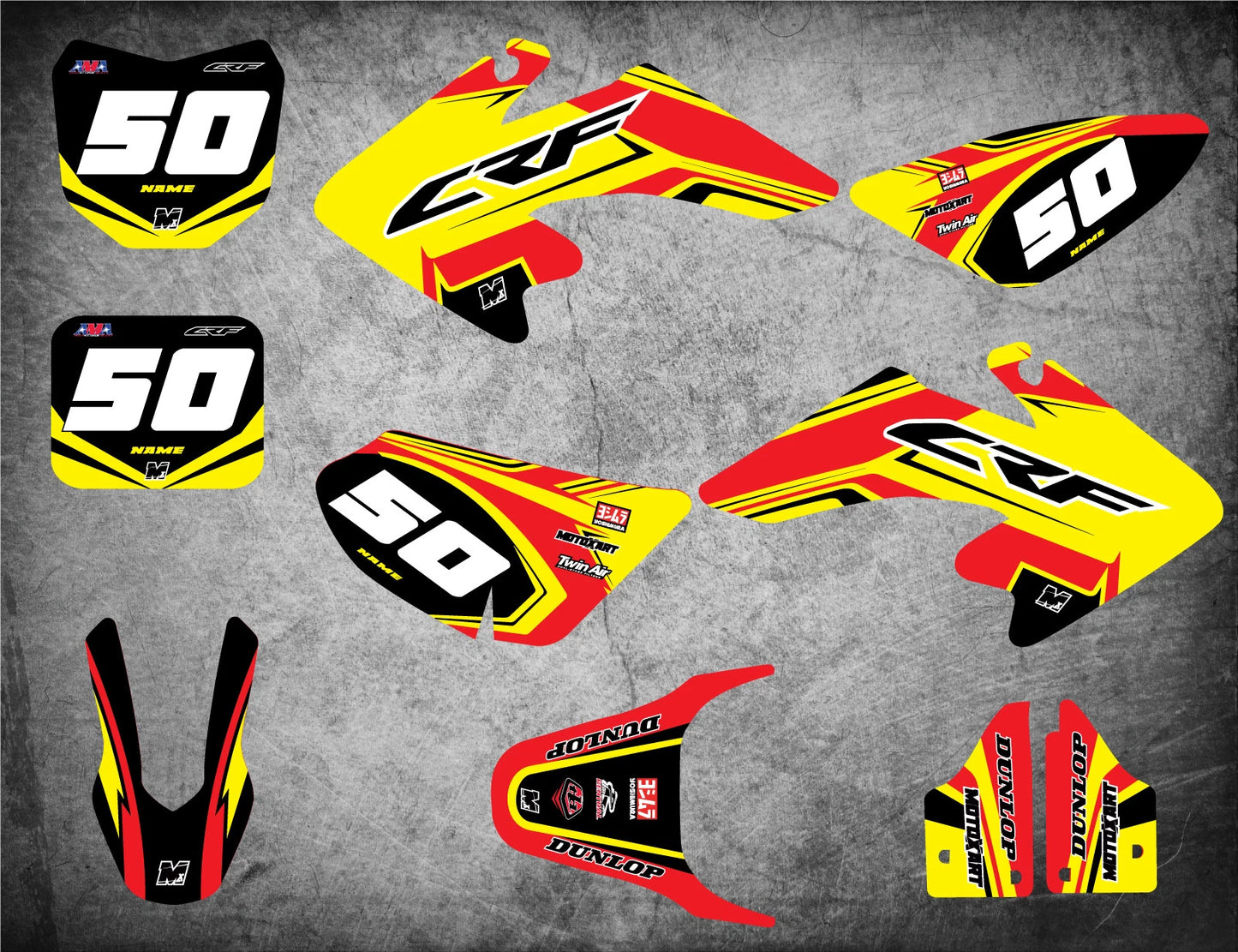 Custom Graphics Full Kit for Honda CRF 50 (2004-2019) FLOW STYLE Stickers
