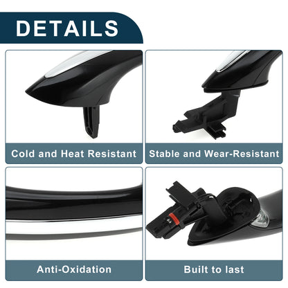 Exterior Door Handle for BMW F07 Front Right Black Silver Tone
