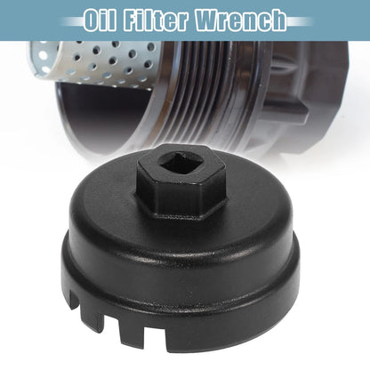 Oil Filter Wrench 14 Flutes 6 Slots 64.5mm Oil Filter Cap for Toyota Camry