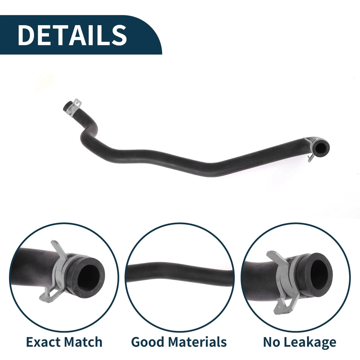 Radiator Hose Coolant Pipe for Volvo V40 (2015-2022) Rubber Black 1 Pcs