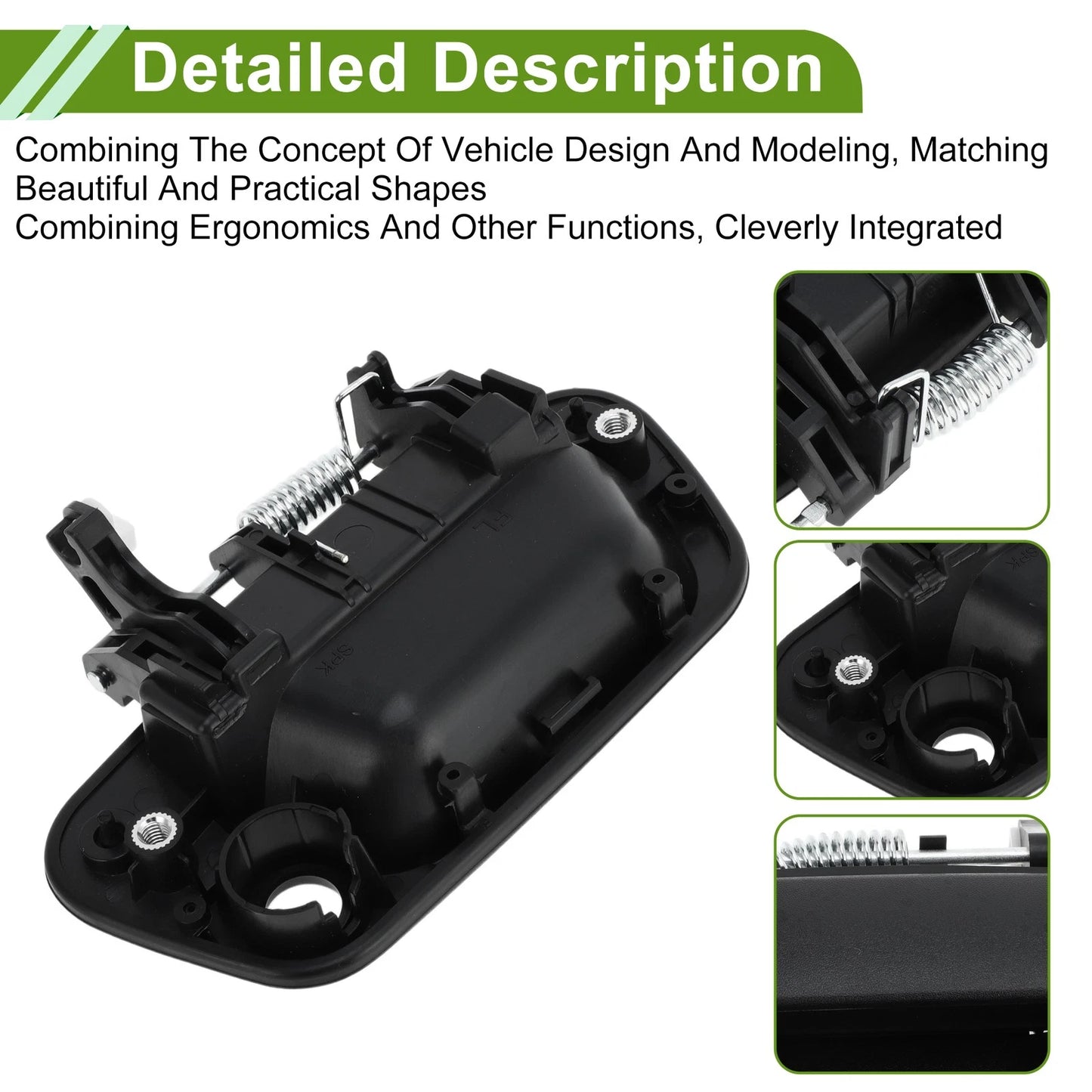 Exterior Door Handle for Chevrolet Spark (2013 - 2016) Black Front Left