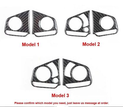 Carbon Fiber Steering Wheel Cover Panel Sticker Trim fit 2017-2018 Honda CRV