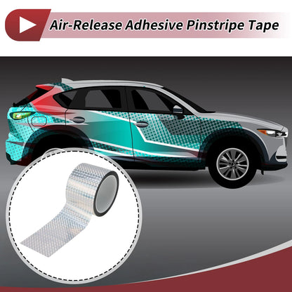 Pinstripe Tape 70mmx50m for Car, Motorcycle and Boat Laser Silver Tone