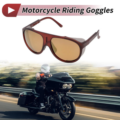Motorcycle Riding Goggles Brown Lens Reddish Brown Frame Tri-acetel Cellulose