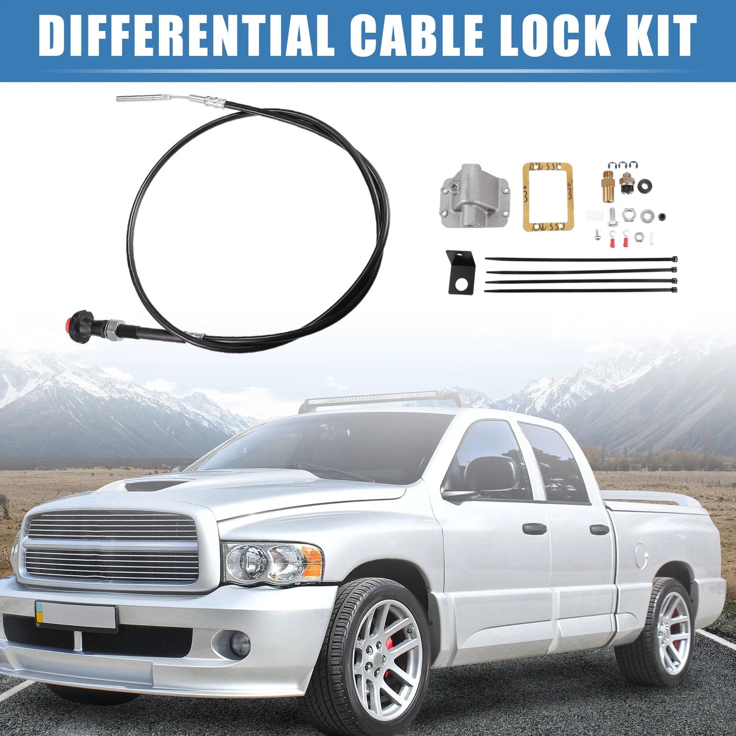 Set Differential Axle Disconnect Cable Lock for Dodge Ram 1500 (1994-2001)