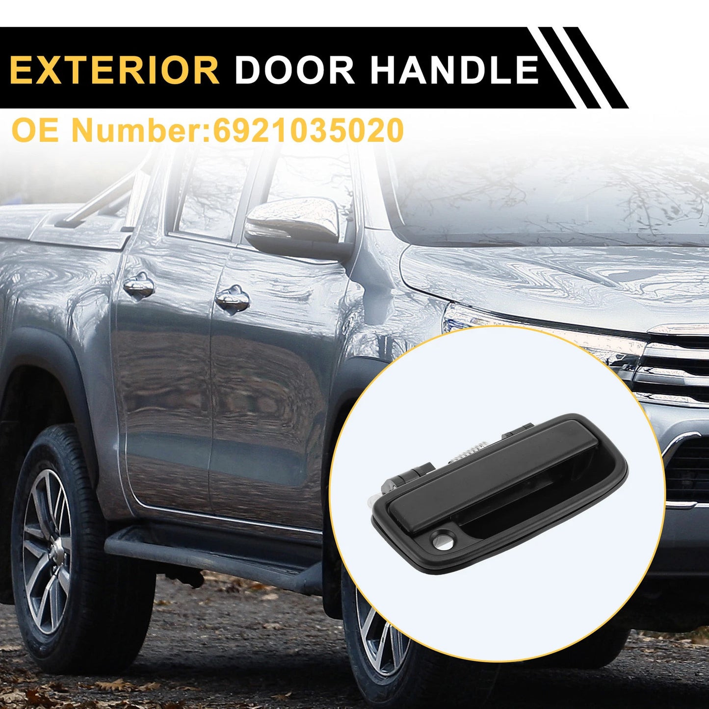 Front Right Exterior Door Handle for Toyota Tacoma (1995-2004) Black