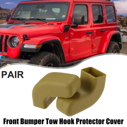 Front Bumper Tow Hook Protective Covers for Jeep Wrangler JK JL (2018-2023)
