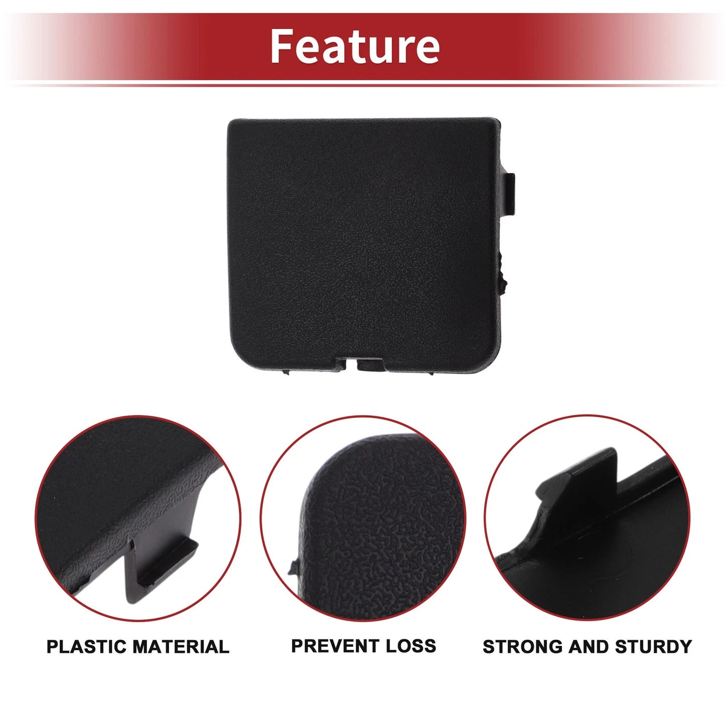 Rear Tow Hook Cover for Ford Focus 2012-2017 - Black (2012-2017) 1 Pc