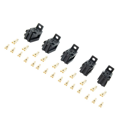 Relay Sockets 5-Pin 25pcs Copper Terminals 35×35×35mm Plastic & Metal for Electronics