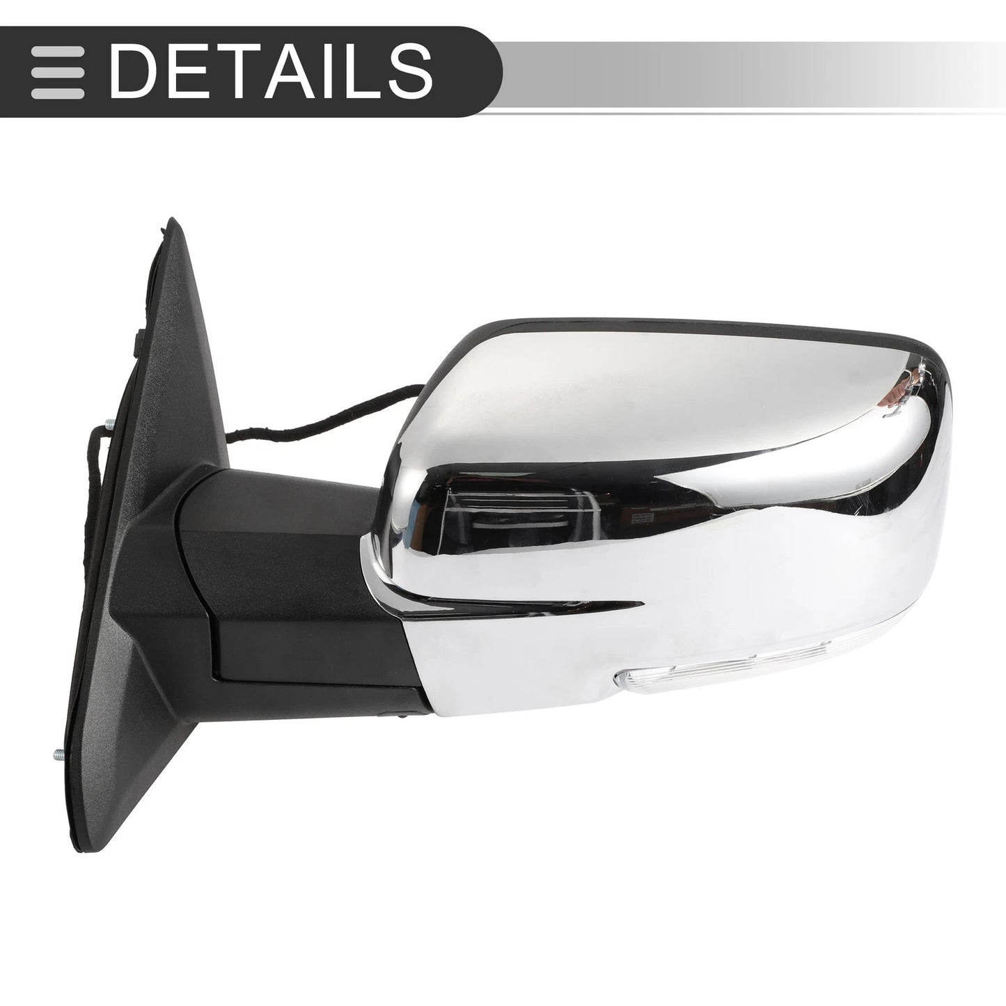 Tow Mirrors for Dodge Ram 1500 with Turn Signal Lights Silver Tone 1 Pair