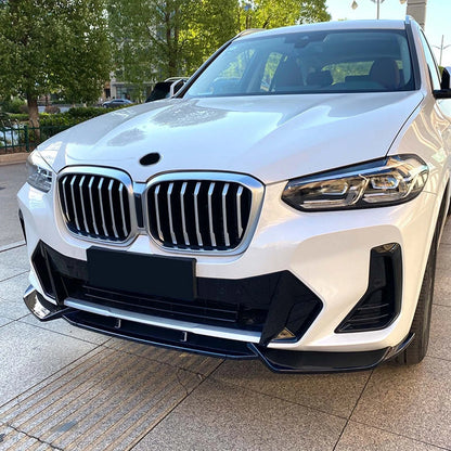 Gloss Black Front Bumper Lip Splitters for BMW G01 X3 X4 M-Sport (2022-2024)