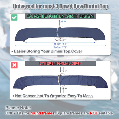 Boat Bimini Top / 73"-78" / Storage Boot Cover for Boat Bimini Top