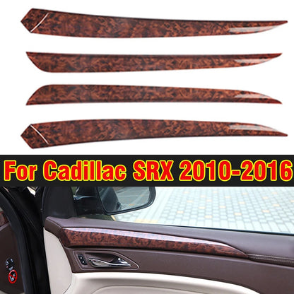 4 x Wood Grain Inner Door Panel Armrest Cover Trim for Cadillac SRX (2010–2016)