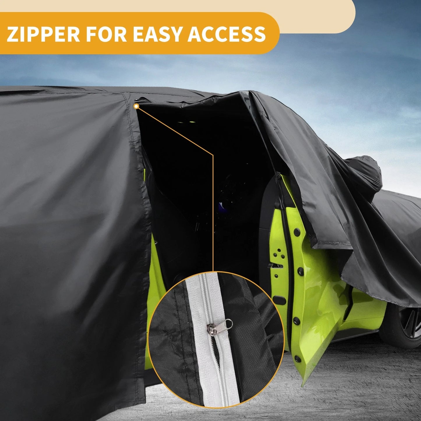Waterproof Car Cover for Tesla Model 3 (2017-2024) Black Blue 210D-PU
