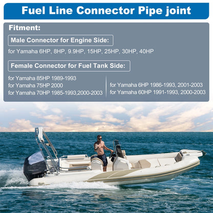 1/4" Marine Fuel Line Connector for Yamaha