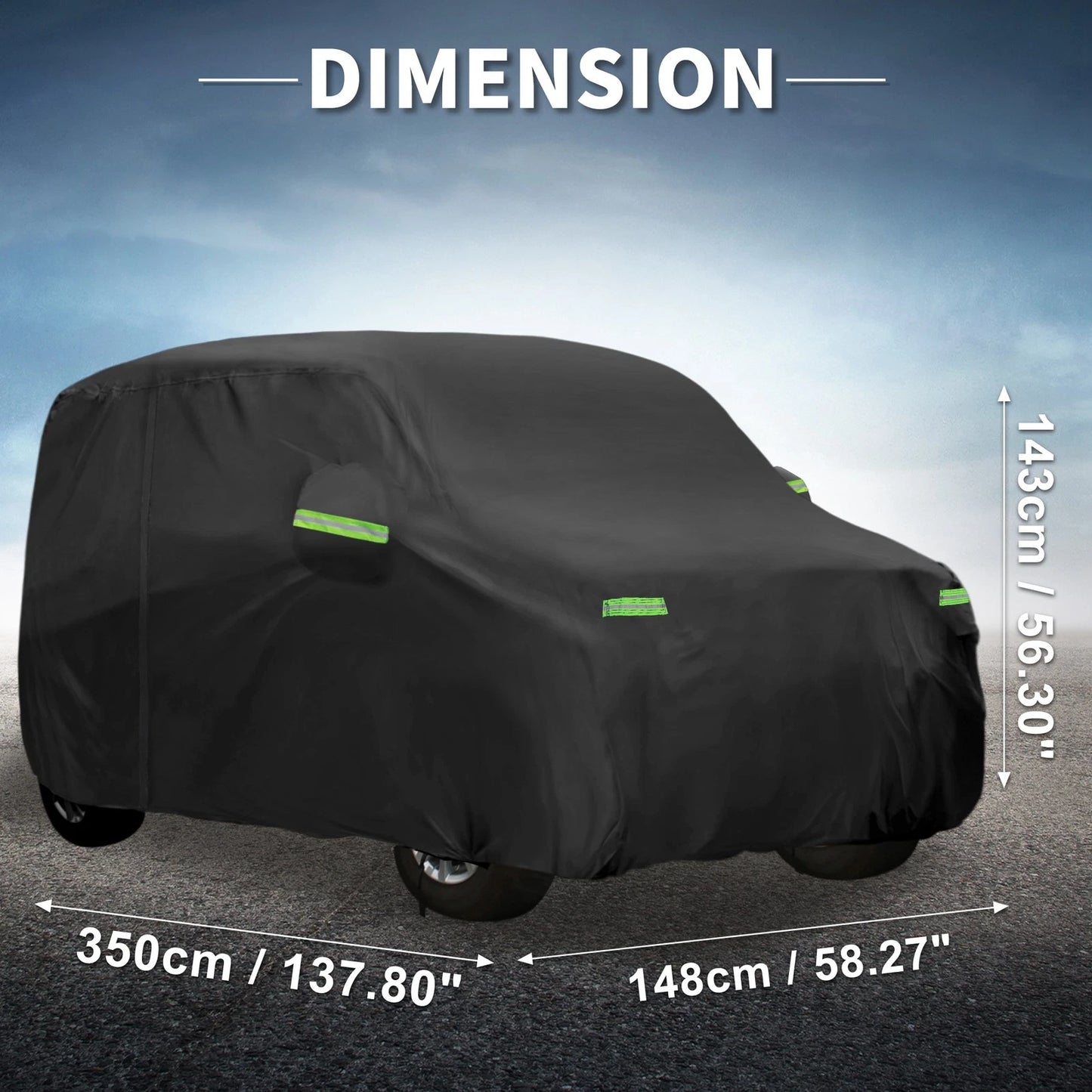 Waterproof Car Cover for Honda N-WGN Black 350x148x143cm (2013-2023)