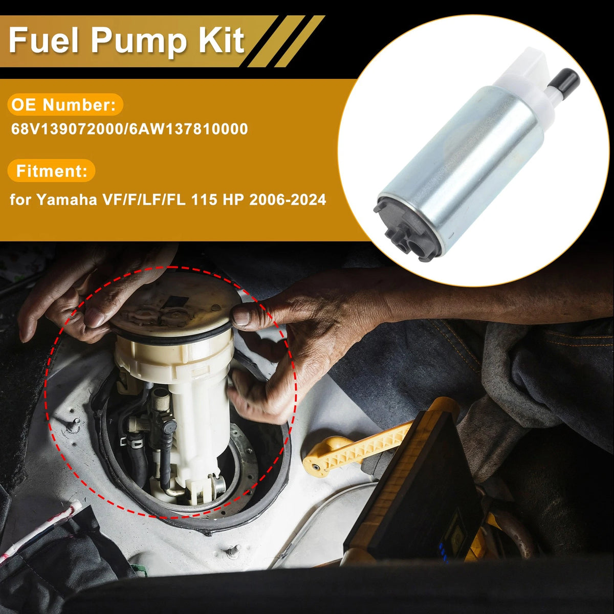 Fuel Pump for Yamaha VF/F/LF/FL 115 HP (2006–2024)
