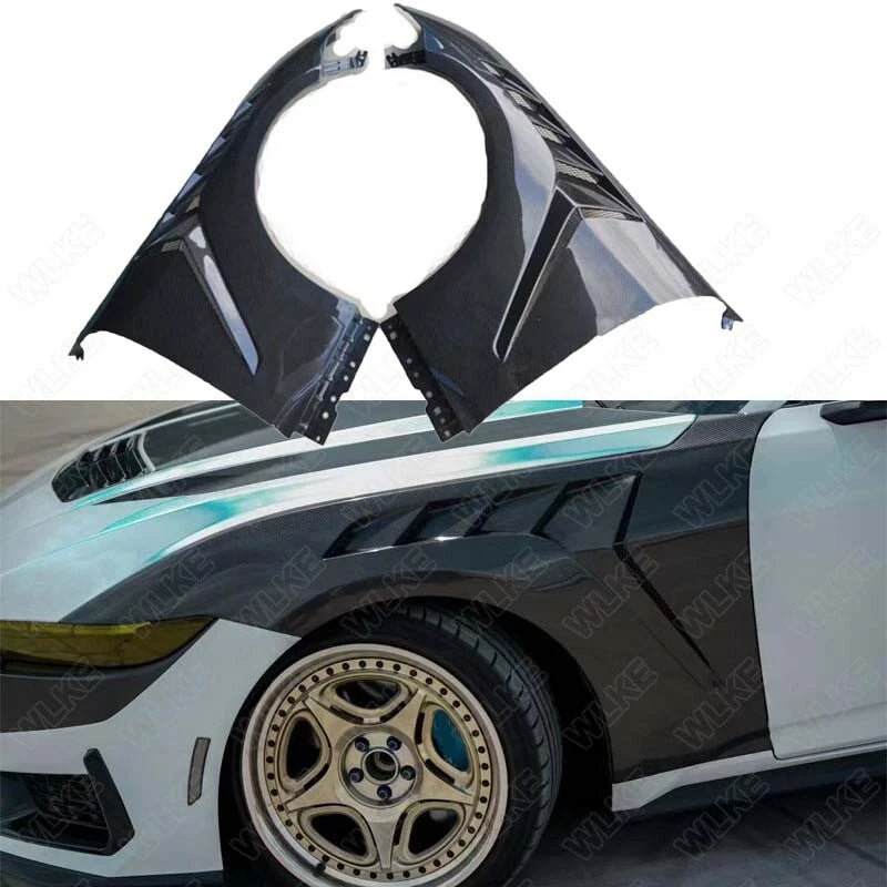 Real Carbon Fiber Gloss Front Fenders Fit for Ford Mustang 2024-2025