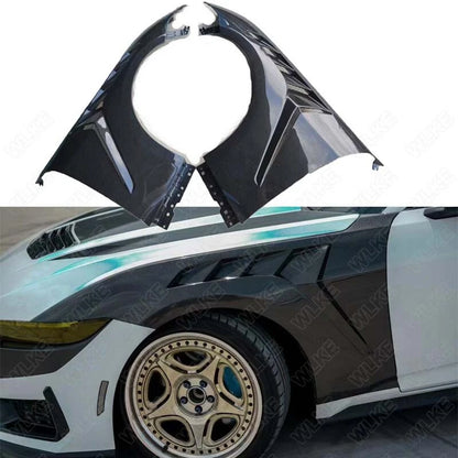 Real Carbon Fiber Gloss Front Fenders Fit for Ford Mustang 2024-2025