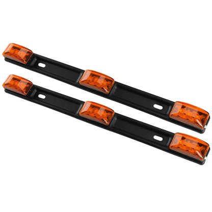 4 x Stainless Amber LED Clearance Marker Lights for Truck Trailer