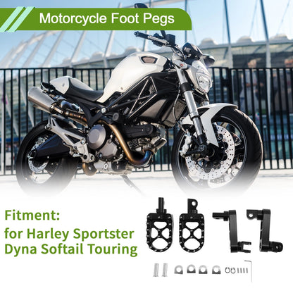Motorcycle Foot Pegs for Harley Sportster Dyna Softail Touring Footrests 1 Pair