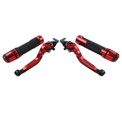 Red Extendable Brake Clutch Lever Grip Set for Yamaha XMAX 125/300 (2017-2023)