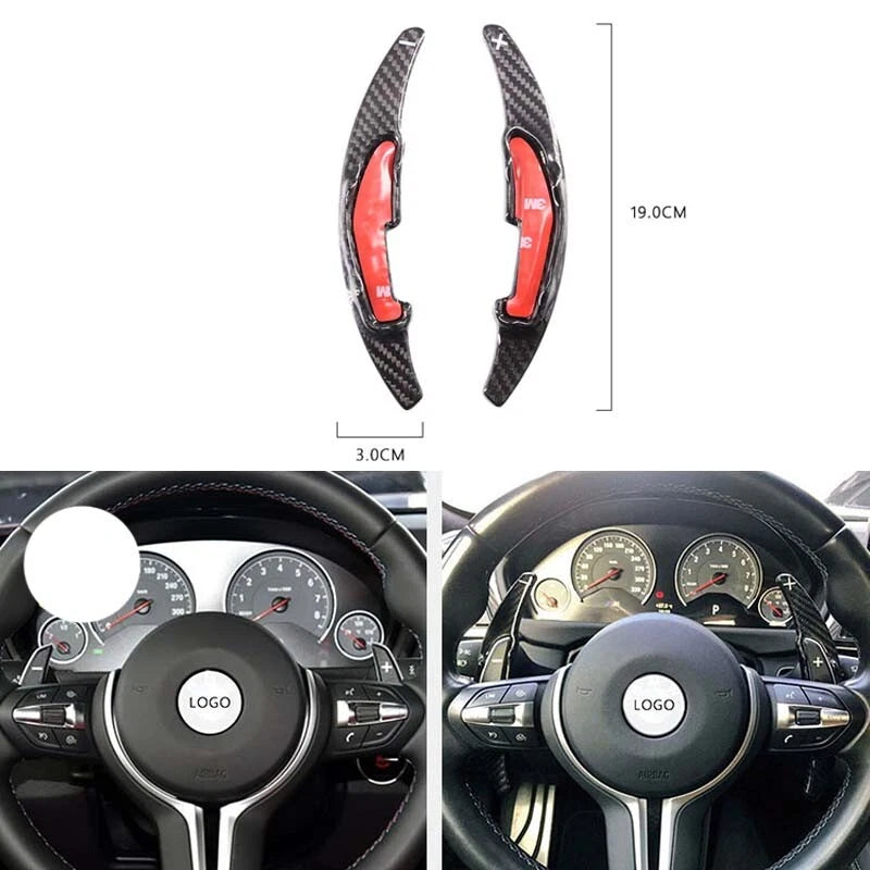 Real Carbon Fiber Steering Wheel Shift Paddle Switch Fit For BMW X5M 2014-2016