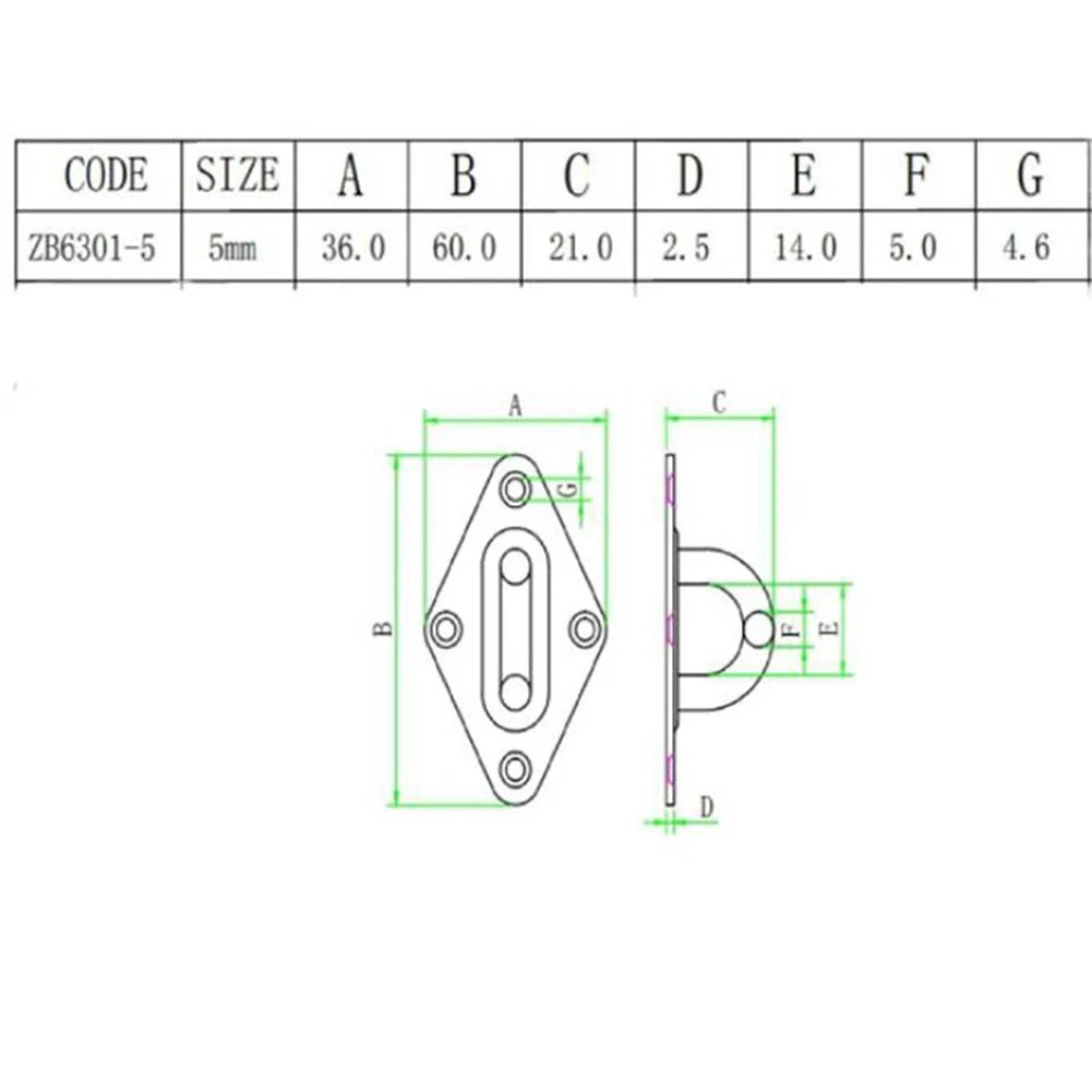 Diamond Eyeplate for Marine Boat Deck - Compatible with Various Models