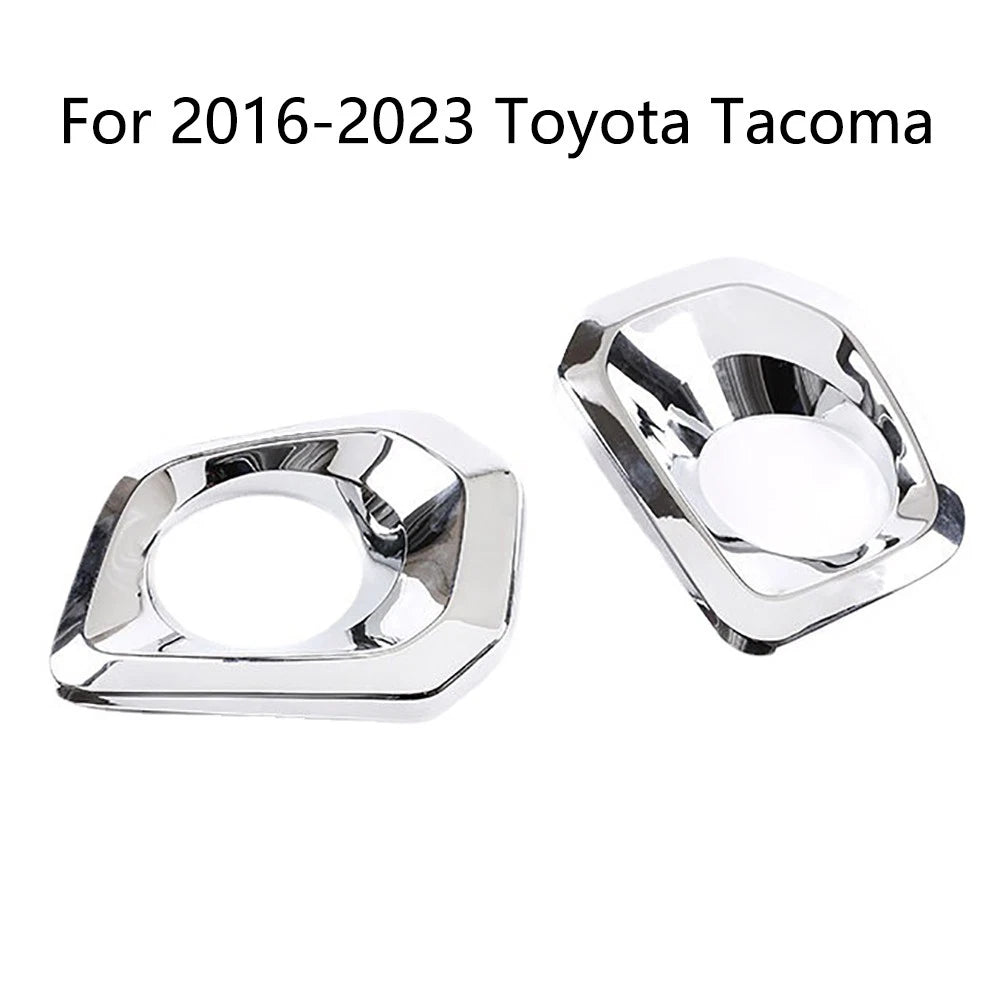 Chrome Front Bumper Grille Fog Light Covers for Toyota Tacoma (2016-2023)