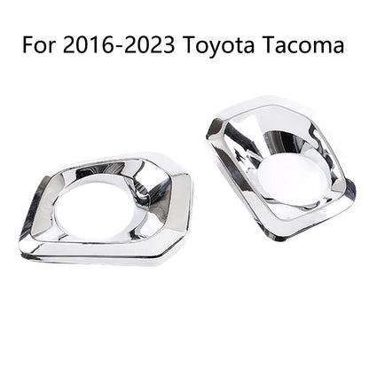 Chrome Front Bumper Grille Fog Light Covers for Toyota Tacoma (2016-2023)