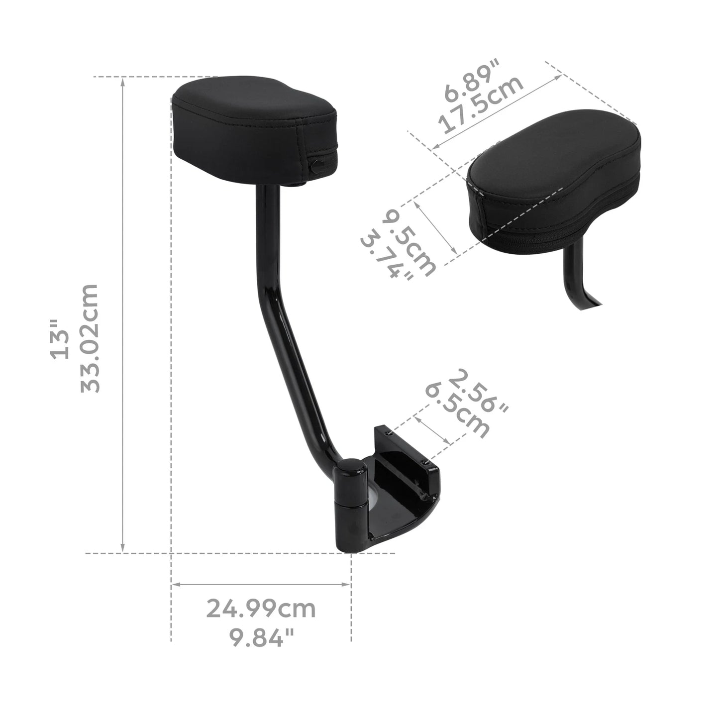 Black Passenger Armrest for Honda Goldwing 1800 GL1800 (2018-2019)