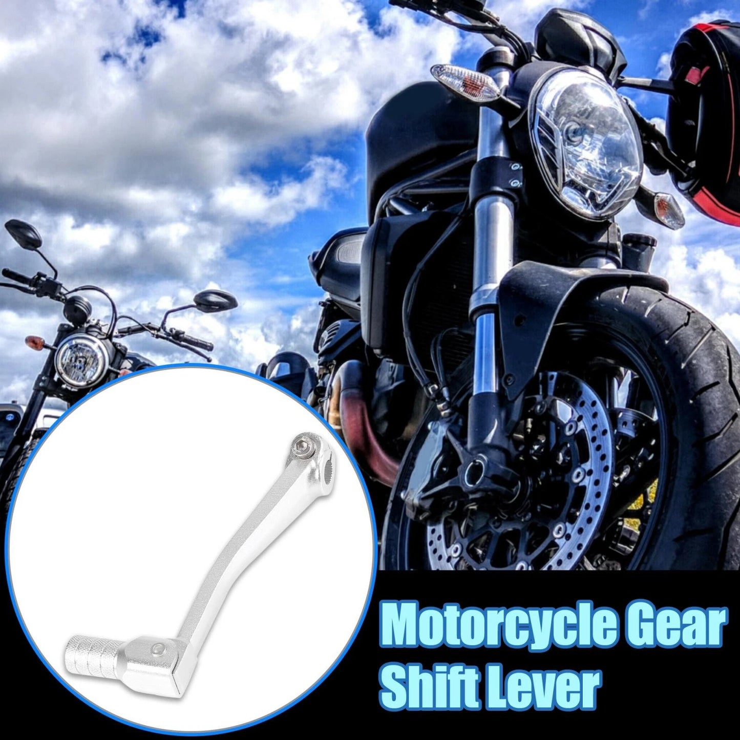 Gear Shift Lever / 11mm / Universal Aluminum Alloy Folding Silver Tone for Universal