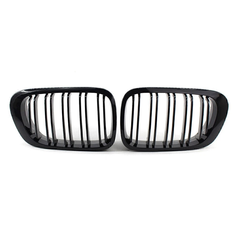 Gloss Black Double Slat Front Bumper Grille for BMW 3 Series E46 Coupe/Cabrio