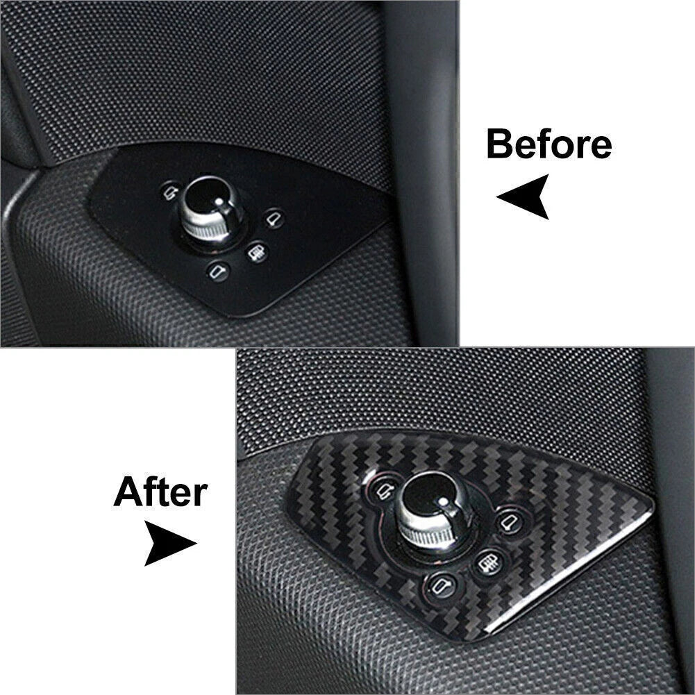 Carbon Fiber Interior Door Lock Button Cover Trim for Audi TT TTRS (2008-2014)