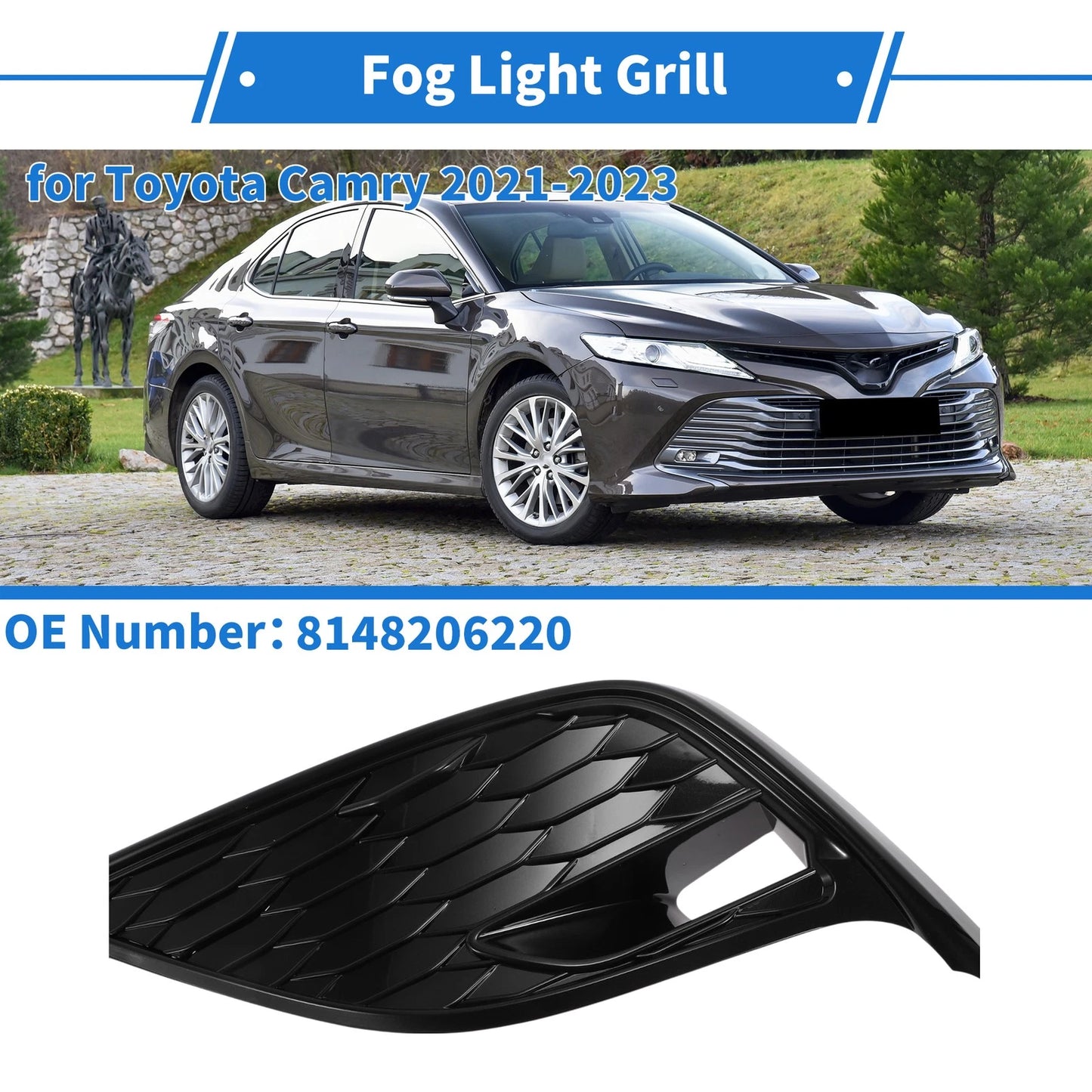 Front Left Fog Light Grill for Toyota Camry (2021–2023)