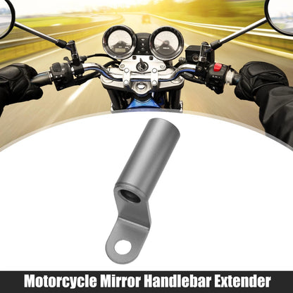 Handlebar Extender 10mm Aluminum Alloy Titanium Tone for Motorcycle Mirror