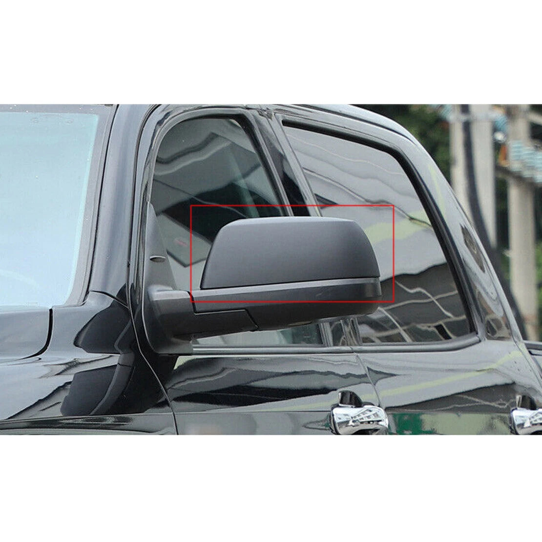Matte Black Side Rearview Mirror Covers for Toyota Sequoia (2008-2020)