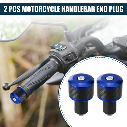 Handlebar End Plug 18-20mm 2 x Aluminum Alloy Universal Blue for Motorcycle