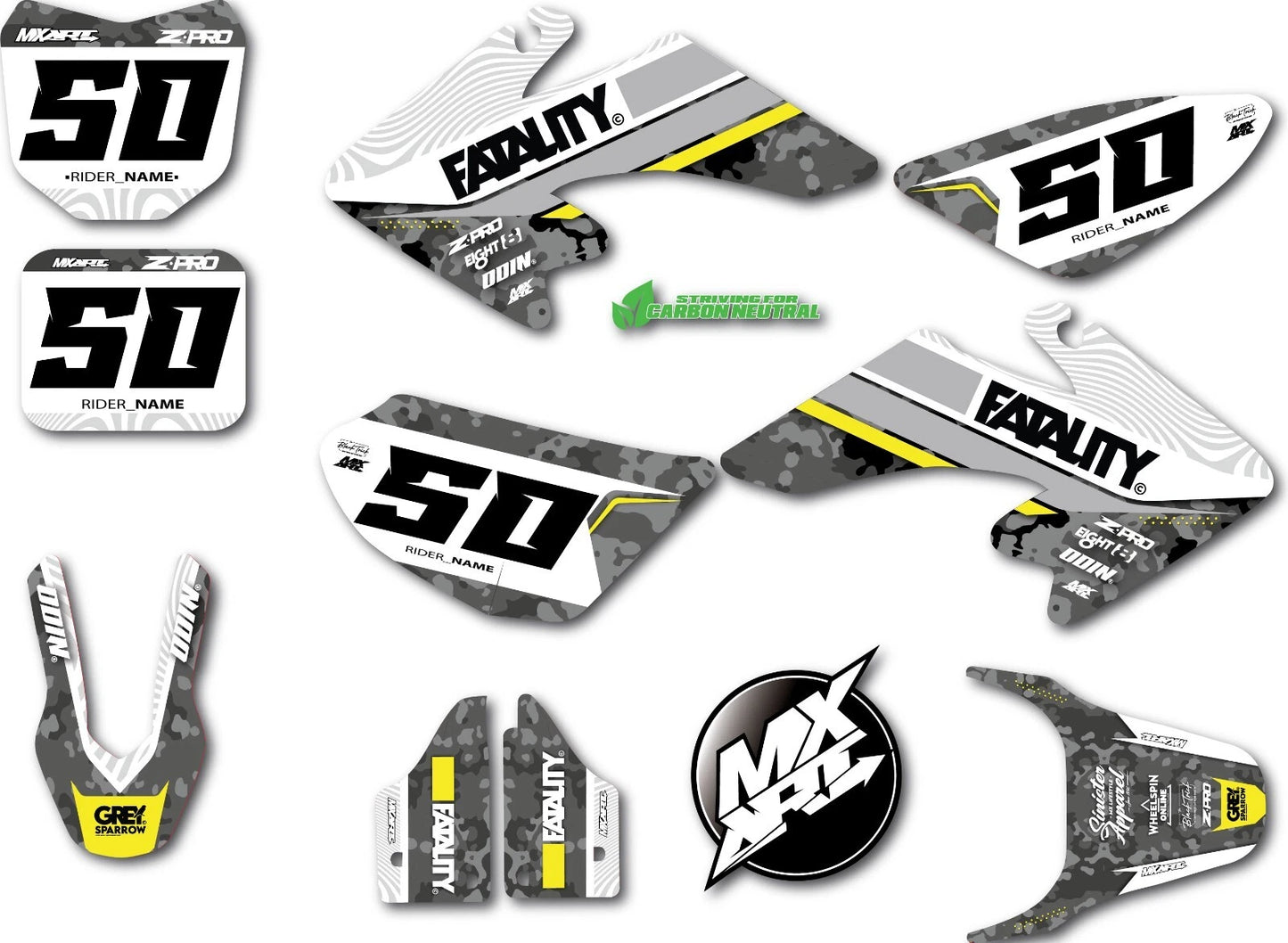 Custom Sticker Kit Warfare Style for Honda CRF 50 (2004-2017) Decals
