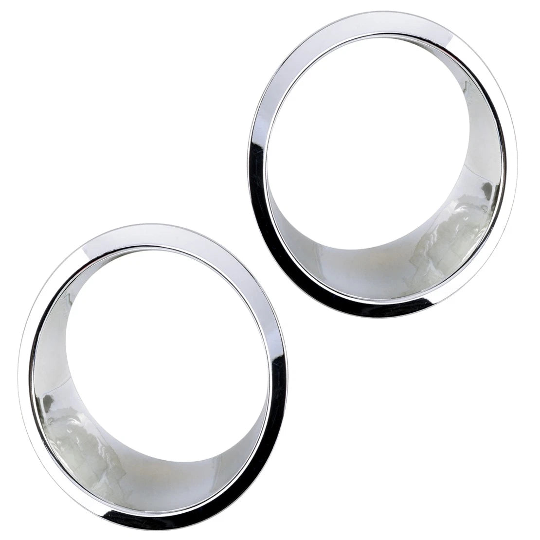 2 x Silver Headlight Ring Covers for Jeep Wrangler JK JKU (2007-2018)
