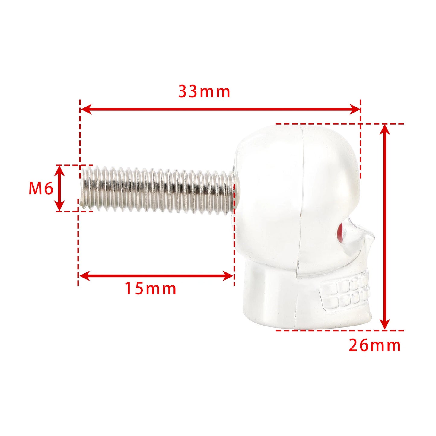 4 x Skull Screws for License Plate - Custom Silver for Chopper